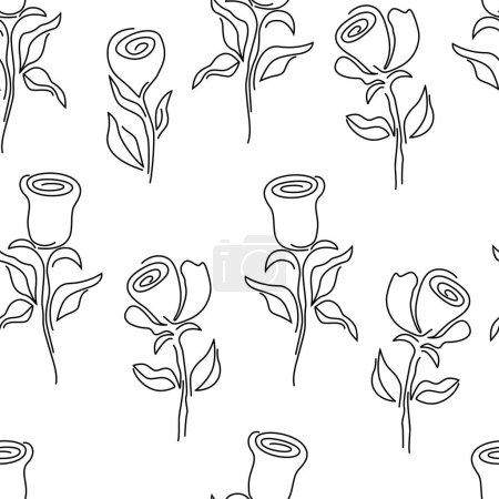 Téléchargez les illustrations : Croquis motif de fleurs, fond moderne - en licence libre de droit