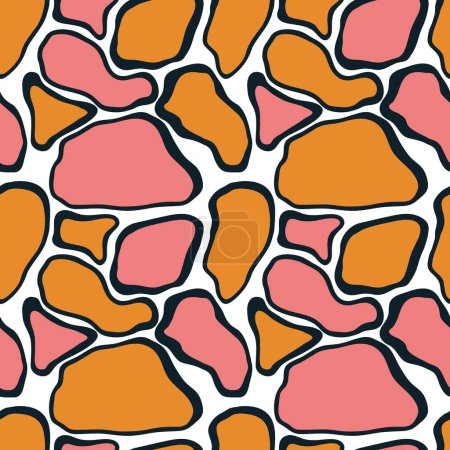 Illustration for Hand drawn doodle seamless pattern with abstract spots - Royalty Free Image