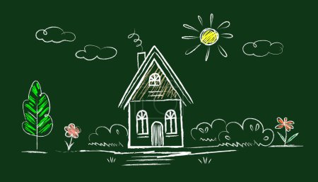 Téléchargez les illustrations : Illustration de maison de doodle dessinée à la main - en licence libre de droit