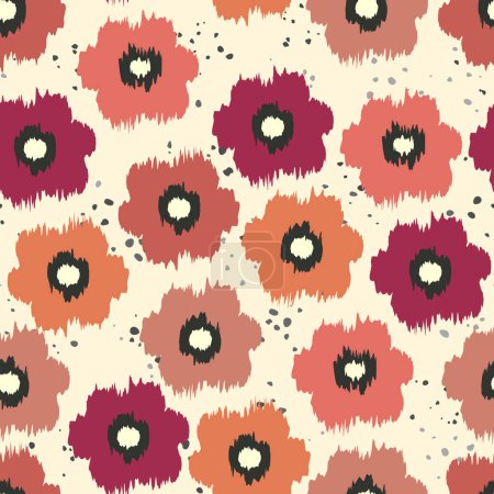Illustration for Abstract floral seamless pattern with flowers, vector illustration - Royalty Free Image