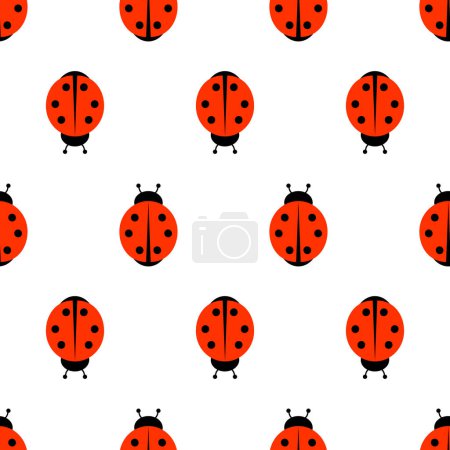 Illustration for Ladybug pattern with black dots - Royalty Free Image