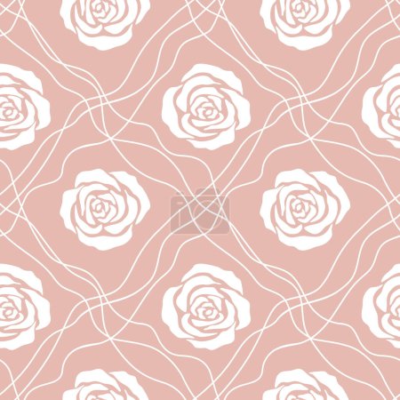 Ilustración de Vector patrón sin costura con rosas - Imagen libre de derechos