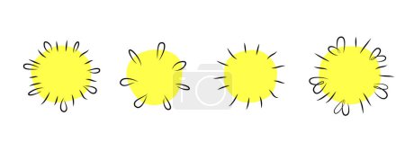 Illustration for Set of yellow dandelions. vector illustration isolated on white. - Royalty Free Image