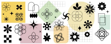 Illustration for Vector set of floral elements on white background - Royalty Free Image