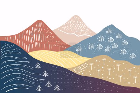 Illustration for Set of colorful mountains. vector illustration. - Royalty Free Image