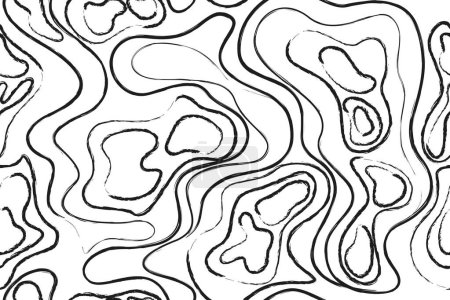 Ilustración de Fondo con líneas onduladas monocromo Patrón sin costuras textura abstracta con. Textura a rayas en blanco y negro. fondo líquido. Ilusión óptica del efecto de movimiento - Imagen libre de derechos