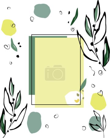 Ilustración de Marco con flores y plantas - Imagen libre de derechos