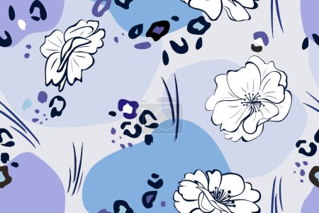 Téléchargez les illustrations : Motif floral sans couture avec des fleurs - en licence libre de droit