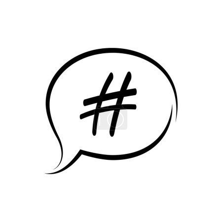 Illustration for Speech bubble with hashtag symbol - Royalty Free Image