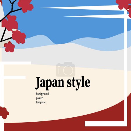 Téléchargez les illustrations : Affiche colorée de style japonais - en licence libre de droit