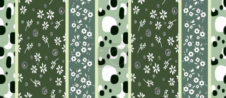 Illustration for Abstract floral seamless patterns set. vector illustration. - Royalty Free Image