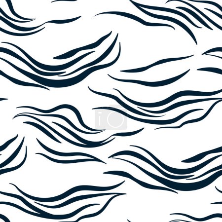 Ilustración de Vector patrón sin costura con las ondas dibujadas a mano - Imagen libre de derechos