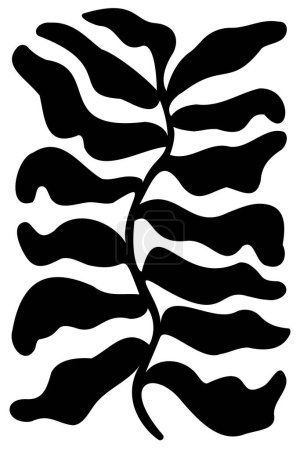 Téléchargez les illustrations : Formes botaniques abstraites. style Matisse. Plantes, fleurs, collage découpé en papier. Motif vectoriel design moderne, carte postale, décoration, bannière, couverture, papier peint - en licence libre de droit