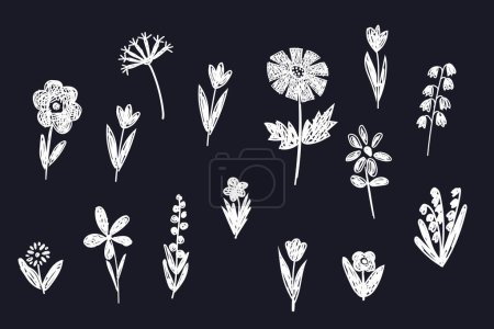 Ilustración de Ilustración vectorial del conjunto de diferentes plantas - Imagen libre de derechos