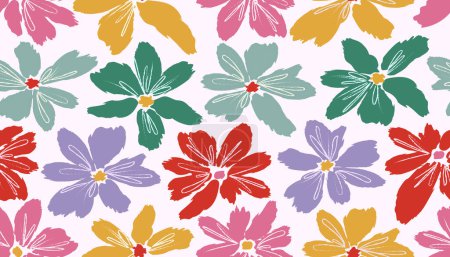 Téléchargez les illustrations : Illustration vectorielle de belle décoration florale pour carte postale - en licence libre de droit