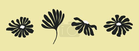 Illustration for Set of flowers silhouettes. vector illustration - Royalty Free Image