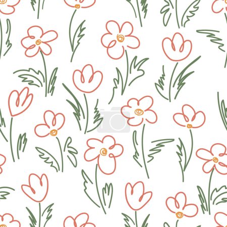 Illustration for Seamless floral pattern, vector illustration - Royalty Free Image