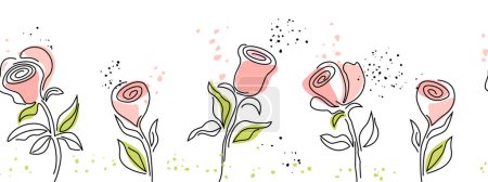 Illustration for Sketch flowers pattern, modern background - Royalty Free Image