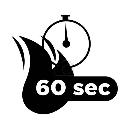 Illustration for 60 seconds microwave icon on white - Royalty Free Image