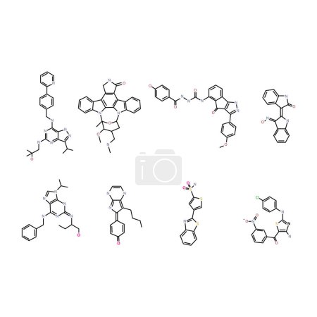 Ilustración de Conjunto de compuestos químicos - Imagen libre de derechos