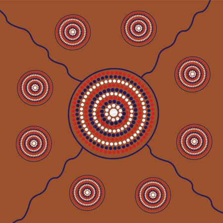 Illustration for Aboriginal art pattern background - Royalty Free Image