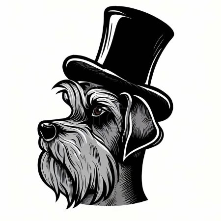 Ilustración de Perro con sombrero de copa - Imagen libre de derechos