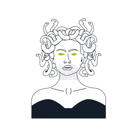 Téléchargez les illustrations : Gorgone médusa tête icône - en licence libre de droit