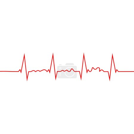 cardiogram line on white