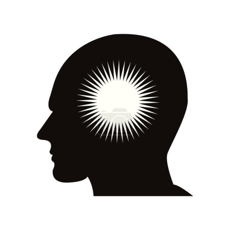 Ilustración de Icono de brillo de la cabeza en blanco - Imagen libre de derechos