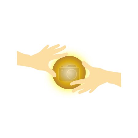 golden orb in hands