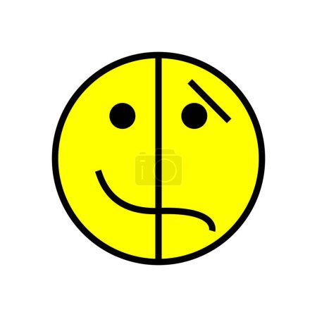 Illustration for Happy sad face icon - Royalty Free Image