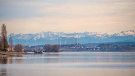 Alpine view at Lake Constance in winter