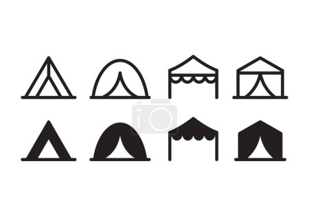 Illustration for Tent icon simple design, vector camping event travel, outline and black silhouette. - Royalty Free Image