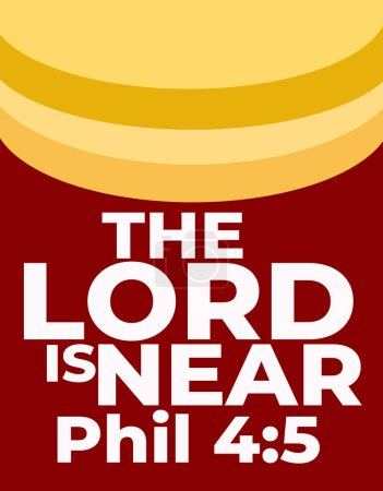 Foto de Versículos de la Biblia en Español "El Señor está cerca de Filipenses 4; 5 " - Imagen libre de derechos
