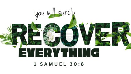 Foto de Versículos Bíblicos "seguramente recuperarás todo 1 Samuel 30; 8" - Imagen libre de derechos