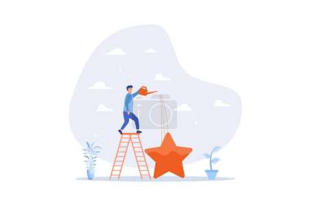 Ambition or motivation to success or being excellence, aspiration and effort to improve, growing and best performance concept, flat vector modern illustration