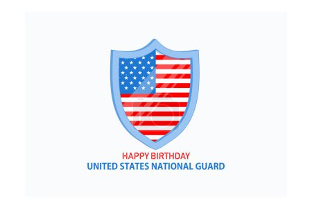 Téléchargez les illustrations : United States National Guard anniversaire est observé chaque année le 13 Décembre, pour montrer l'appréciation pour les gardes nationaux américains, vecteur plat illustration moderne - en licence libre de droit