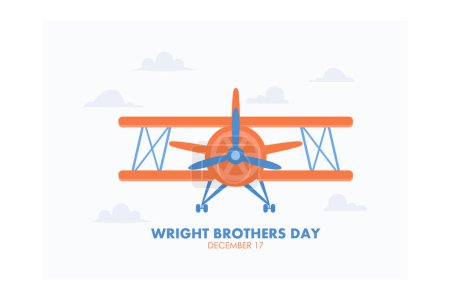 Téléchargez les illustrations : Illustration vectorielle sur le thème de la journée Wright Brothers observée chaque année le 17 décembre, illustration vectorielle plate moderne - en licence libre de droit