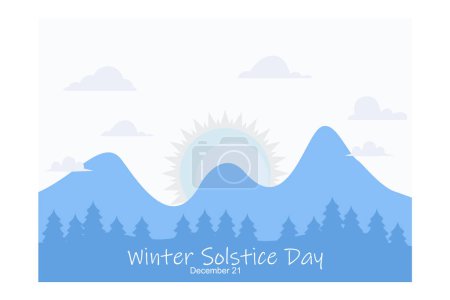 Illustration for Winter Solstice Day theme poster or banner, Suitable for Poster , Banners, campaign and greeting card, flat vector modern illustration - Royalty Free Image