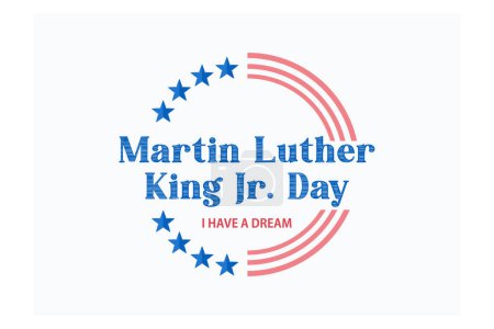 Téléchargez les illustrations : Martin luther king jr. day. With text i have a dream. American flag. MLK Banner of memorial day, flat vector modern illustration - en licence libre de droit