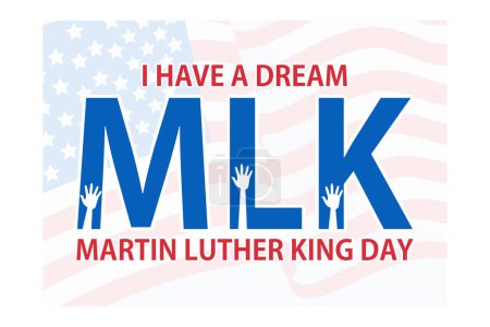 Illustration Of Martin Luther King Day Poster Or Banner Background, flat vector modern illustration