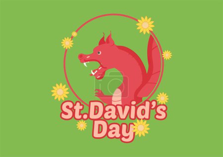 Ilustración de St. David's Day Illustration, flat vector modern illustration - Imagen libre de derechos