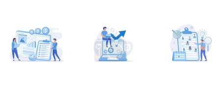 Illustration for Workflow abstract concept, Online business abstract concept, Project management abstract concept , set flat vector modern illustration - Royalty Free Image