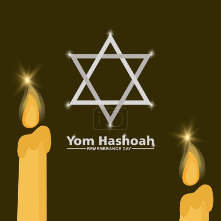 Illustration for Yom Hashoah -remembrance Day, modern vector background illustration - Royalty Free Image