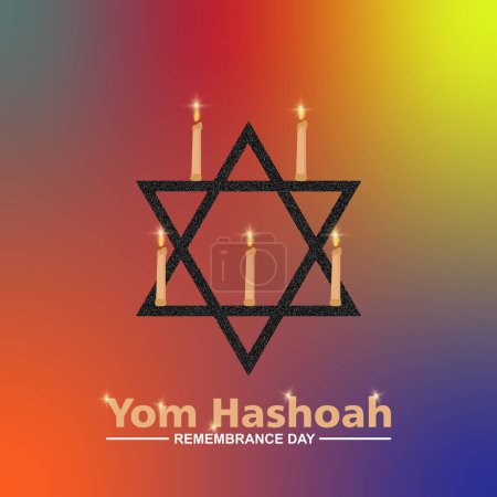 Illustration for Illustration of Yom HaShoah (Holocaust Remembrance Day), modern vector background illustration - Royalty Free Image