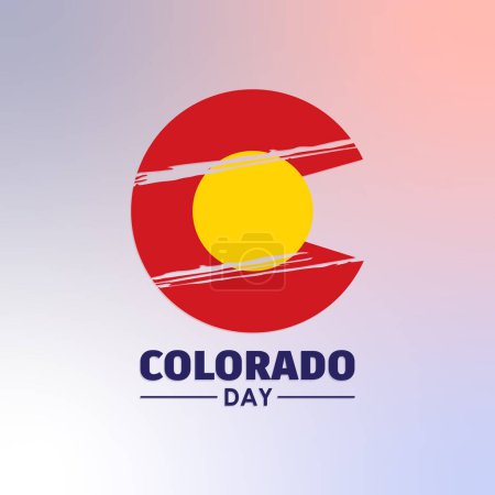 Téléchargez les illustrations : Heureux Colorado Day, texte avec le symbole de jour de colorado, illustration vectorielle moderne de fond pour l'affiche, la carte et la bannière - en licence libre de droit