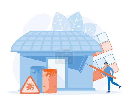 Illustration for Home maintenance and improvement. apartment painting. flat vector modern illustration - Royalty Free Image