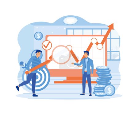 Illustration for SEO Search engine optimization result concept. website ranking, advertising, strategy idea. flat vector modern illustration - Royalty Free Image