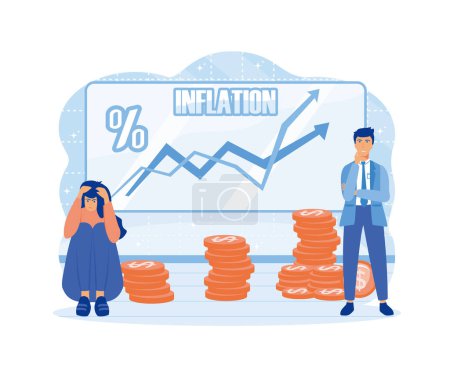 Inflation. Illustration vectorielle pour bannière web, infographie, mobile. illustration moderne vectorielle plate