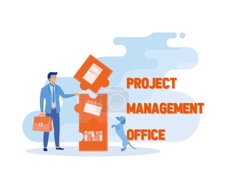 Illustration for Project Management Office acronym, business concept. flat vector modern illustration - Royalty Free Image